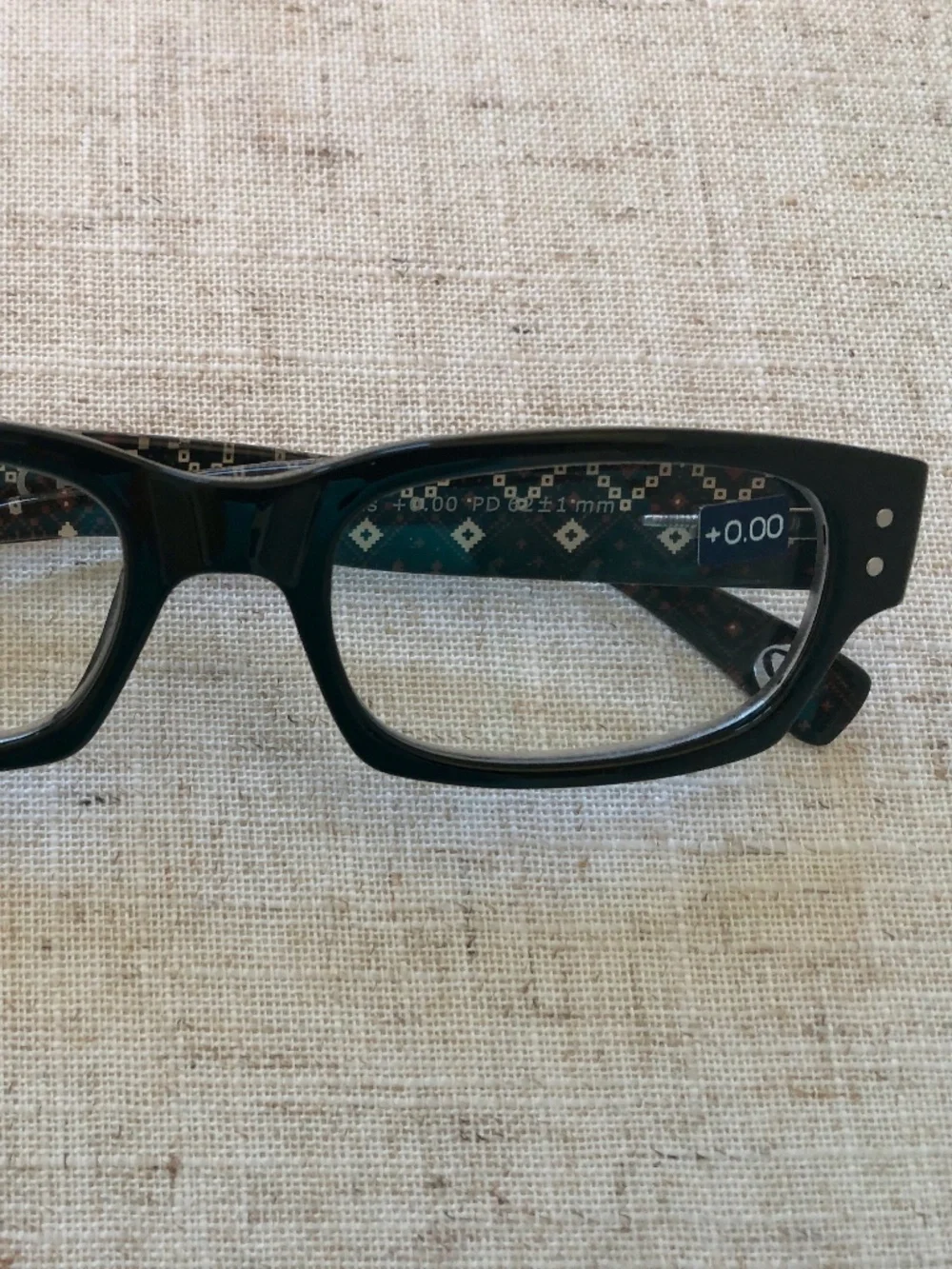 New Black Fair Isle Peepers Blue Light Block Glasses‎ +0.00